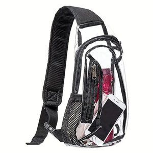 Clear PVC Stadium Approved Lightweight Crossbody Bag